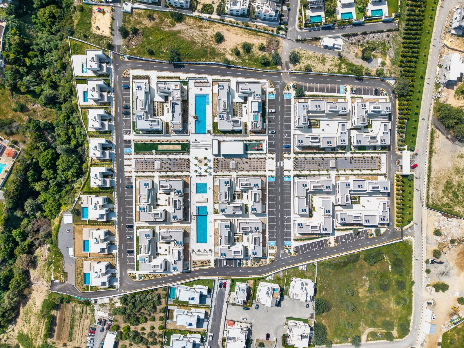 Aerial view of Mediterra residential village in Alsancak