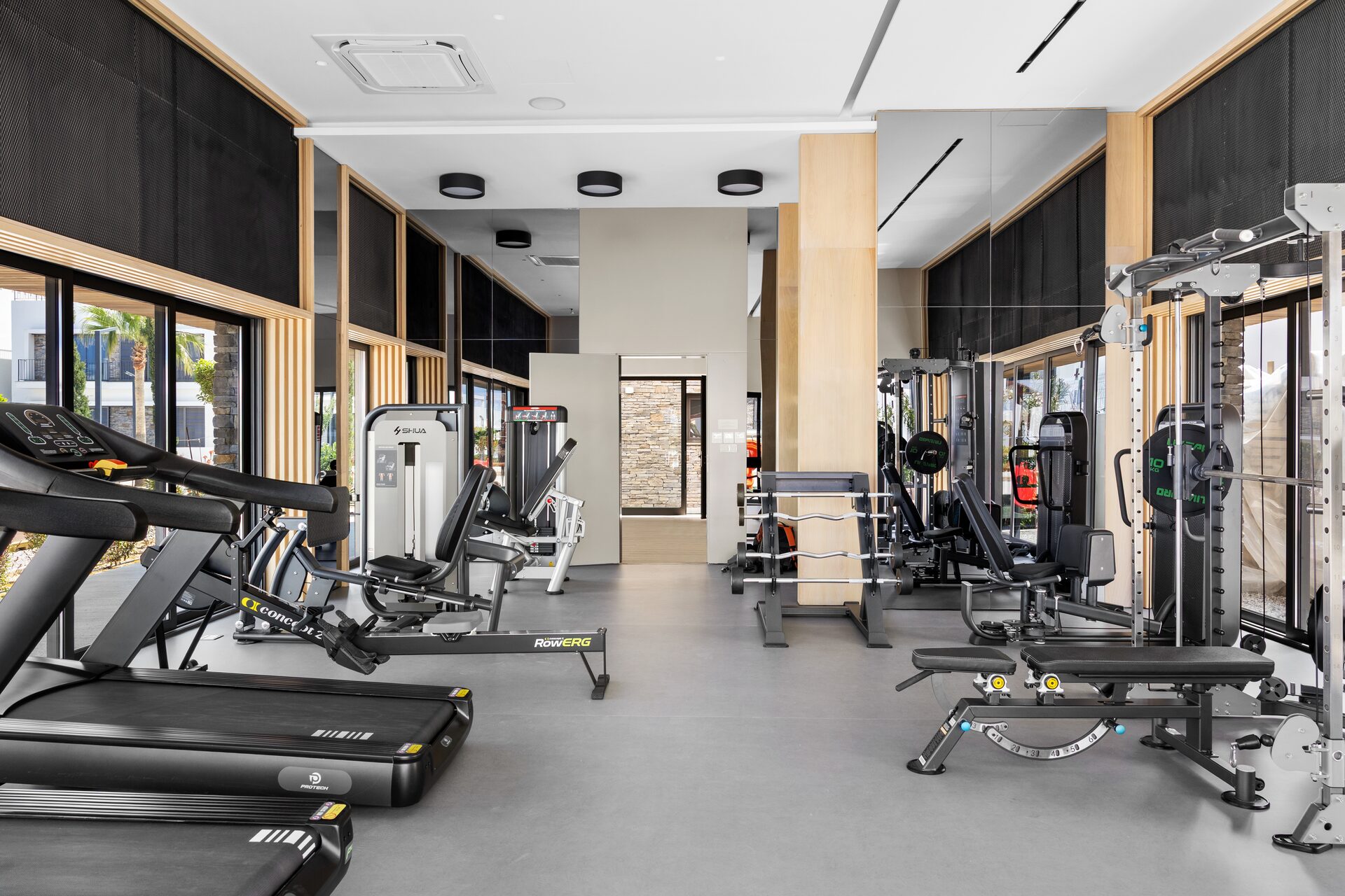 Mediterra fitness, gym and yoga studio interior